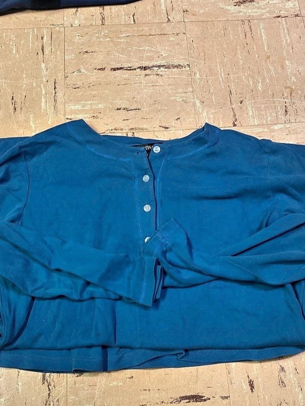 Women's Blue Long Sleeve Sleep Shirt